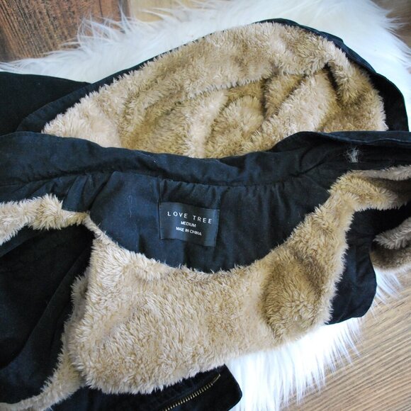 Love Tree Black Full Zip/Snap Hooded Utility Vest M - Picture 6 of 7